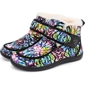 Women’s colorBlackWaterproof Snow Boots: Fuzzy, Slip-On Winter Comfort